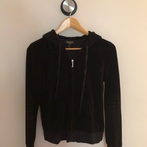 Juicy Couture Black Velour Zip Up Hoodie